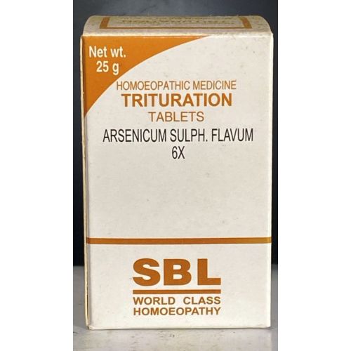 Arsenic sulphuratum flavum 3x,4x,6x – Leucoderma, Swelling of glands, Varicose veins, Difficult respiration , Eczema, scales on the scalp and pustules on the scalp, Chronic inflammation of the eyes including conjunctiva, cornea, iris and lids , Stiffness 