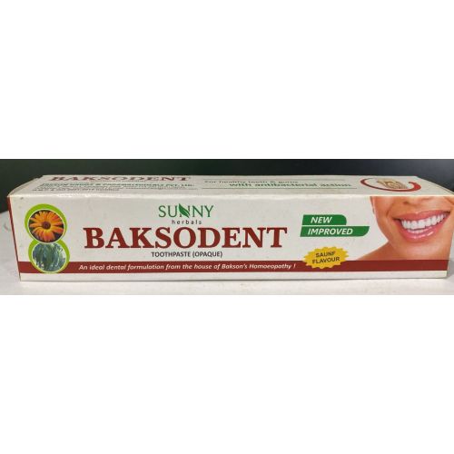 Sunny Baksodent Toothpaste (Opaque) Saunf Flavour with antibacterial action.